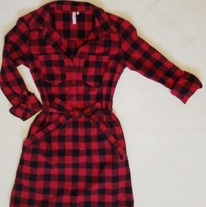 Black and Red Flannel Dress